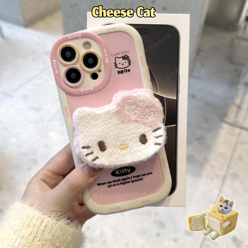 Sang Trọng Kitty Màu Hồng Ốp Lưng Điện Thoại iPhone 13 12 11 14 15 16 17 Pro Max XR Xs Max 7 Plus Silicone Bảo Vệ