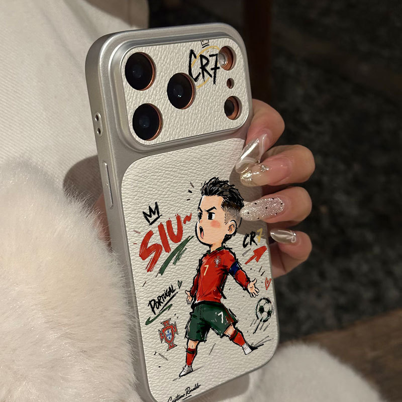 Ốp lưng iPhone Họa tiết da mạ phong cách số 7 Ronaldo họa tiết hoạt hình iPhone 17 16 15 14 13 12 11 Pro Max Plus Max