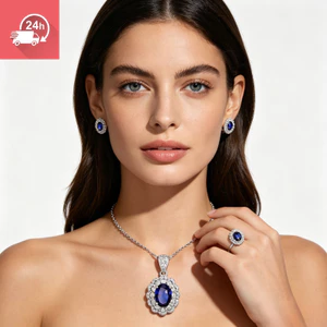 Bộ vòng cổ zircon chống phai màu phong cách tiệc cao cấp nhiều màu
