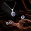 Bộ vòng cổ zircon chống phai màu phong cách tiệc cao cấp nhiều màu