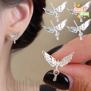 1 / 2 Đôi Bông Tai Cánh Thiên Thần - Dùng Cho Tiệc Hàng Ngày - Phụ Kiện Trang Sức - Bông Tai Xuyên Mặt Dây Chuyền Giọt Nước - Y2K, Thời Trang, Phong Cách INS / Miễn Phí Ship