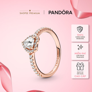 Nhẫn Mạ Vàng Hồng 14k Pandora Timeless Hứa Hẹn Tình Đầu (Trái Tim)