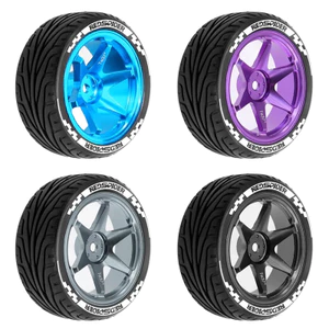 4 68mm 12mm Hex Kim Loại TE37 Vành Bánh Xe Lốp Cho Tamiya TT01 TT02 TT02B TA06 XV01 XV02 PTG-2 1 / 10 RC Racing Xe Nâng Cấp Phần