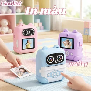 Máy Ảnh In Liền Cho Bé Camera Trẻ 48MP In Ảnh Màu Quay Video 1080P Kép Ống Kính Màn Hình Cảm Ứng