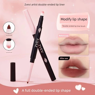 chì kẻ viền môi Bút môi nghệ sĩ 2 đầu: kẻ viền môi và tô màu nude, chống nước không trôi