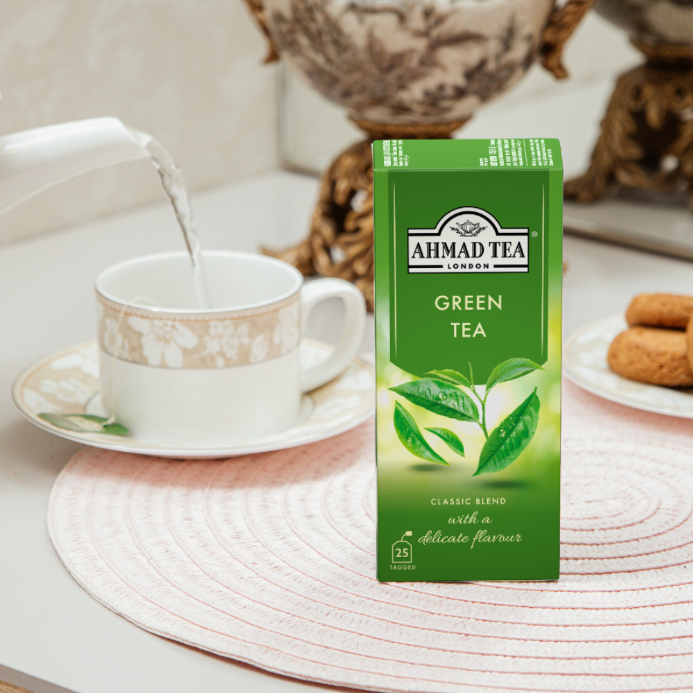 Trà Xanh Ahmad 25 Túi Lọc Hộp 50g, Vị Nhẹ Nhàng Không Gắt, Phù Hợp Để Thưởng Thức Hằng Ngày