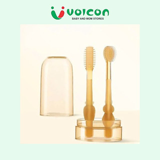 Set rơ lưỡi và bàn chải đánh răng silicon cho bé từ 0 - 18 tháng