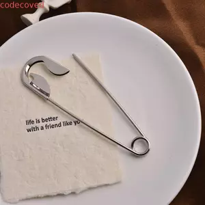 Kẹp tóc hình trâm cài CODECOVED, Trâm cài lớn Pin bạc Kẹp tóc, Hình học vàng sáng tạo Kẹp cá mập kim loại phóng đại Nữ
