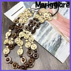 MERIGGIARE Mặt Dây Chuyền Vòng Cổ Tuyên Bố Hạt Yếm Nhiều Lớp Màu Trang Sức Cổ