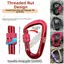 PYCOU Professional Safety Carabiner, Thiết bị bảo vệ leo núi 12KN Móc chìa khóa hình chữ D, Công cụ tăng dần ngoài trời 48 * 80mm 7 màu