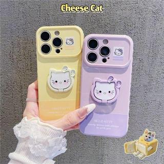 Ốp điện thoại có đế nhẫn hình Kitty màu tím cho iPhone 12 11 13 14 15 Plus 16 17 Pro Max 17 Air