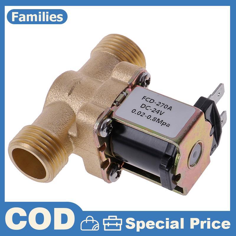 Van điện từ bằng đồng thau G1 / 2 '' DC 12v 24v AC220v cho máy nước nóng năng lượng mặt trời