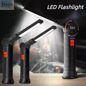 Đèn pin JVSUB, có đèn làm việc chống nước nam châm & móc, đèn LED chất lượng cao có thể sạc lại Đèn tìm kiếm cầm tay để làm việc ban đêm Cắm trại ngoài trời