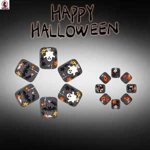 24 Chiếc Màu Xám Đậm Halloween Bấm Vào Ngón Chân Móng Tay Với Ma Dơi Hoa Lấp Lánh Nhựa Bóng Móng Chân Giả Chống Trầy Xước Móng Tay Ngón Chân Giả Cho Người Lớn Phụ Nữ Gothic Đảng