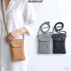 Túi đeo chéo Mini BRARAA, Ví điện thoại dọc bằng da PU đóng cửa, Dây đeo có thể điều chỉnh di động Nhẹ Da lộn đeo vai thông thường