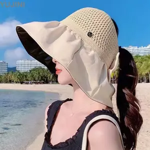 Mũ xô YUJUNI, Mũ chống nắng có thể gập lại chống tia cực tím, Mũ Panama thoáng khí di động ngoài trời mùa hè