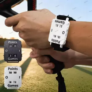 Bộ giữ điểm quần vợt PYCOU, Màn hình theo dõi điểm tức thì nhẹ, Di động có thể điều chỉnh Không mất trí nhớ Dây đeo cổ tay cho bảng lót quần vợt Cricket