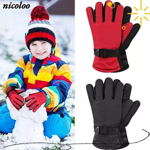 Găng tay trẻ em NICOLOO, Găng tay trượt tuyết ấm áp làm dày chống gió, Găng tay chống thấm nước ấm áp mùa đông dành cho người lớn