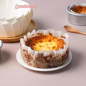 Khay Giấy Dầu Bánh Phô Mai Basque Khuôn Bánh Có Thể Gập Lại Phát Hành Dùng Một Lần Bánh Mousse Giấy Nướng Dầu Cạnh Giấy