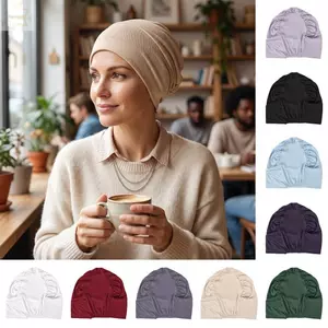 Mũ Turban AWNGD, Mũ Hijab Co Giãn Phong Cách Quấn, Phụ Kiện Bonnet Mềm Modal Ung Thư Chemo Mũ Nữ Mũ nón
