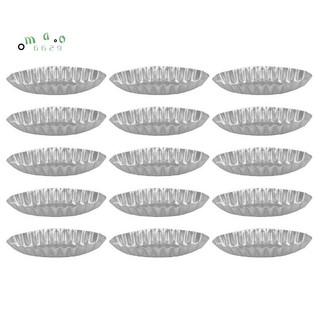 15 Chiếc Khuôn Bánh Trái Cây Khoảng 9,5Cm Bạc Cho Nhà Bếp Món Tráng Miệng Pháp Phô Mai Dài Gân Cạnh Thuyền Nhỏ Hình Bánh Khuôn