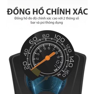 AIMVUKES Bơm xe đạp xe máy nhỏ gọn đạp chân để cốp xe, đầu van Pháp Mỹ công- Bơm Xe Đạp Áp Suất Cao