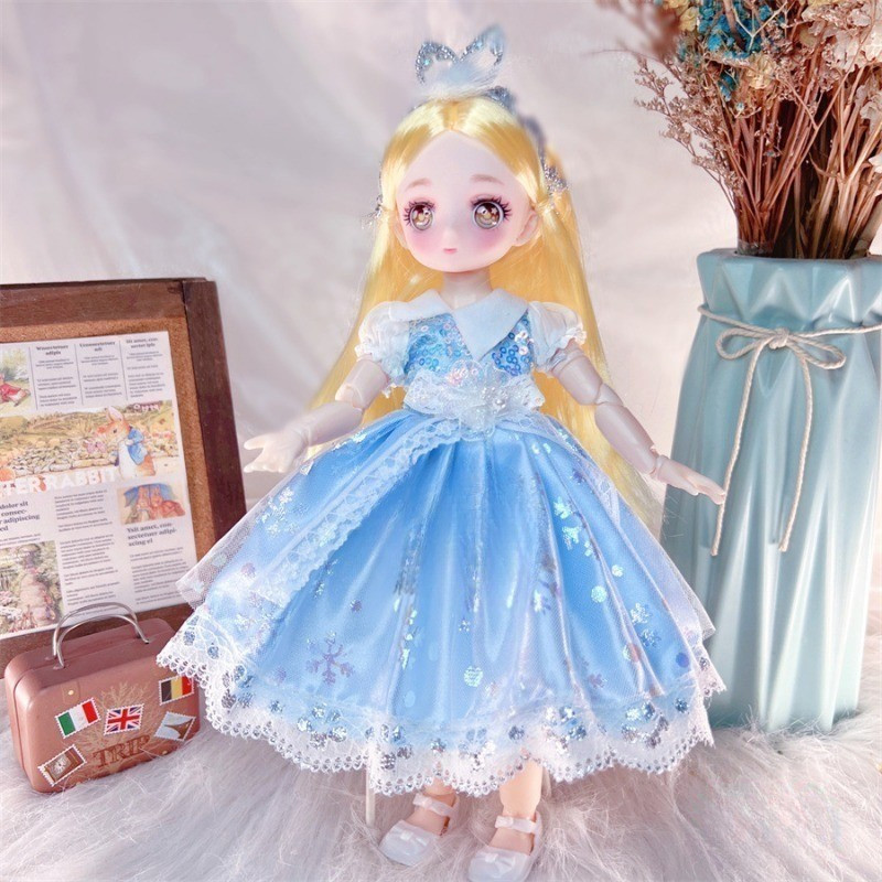 Búp Bê BJD 3D 30cm Có Khớp Cử Động Xinh Xắn, Búp Bê Mặt Anime Dễ Thương Cho Bé Gái, Một loạt các phong cách