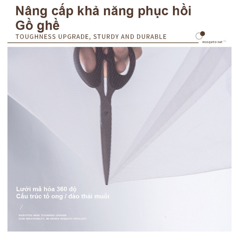 Màn Tuyn Mắc 4 Góc - Vải Dày Chống Muỗi, Có Cửa, Đa Kích Thước, Lý Tưởng Cho Ký Túc Xá Sinh Viên