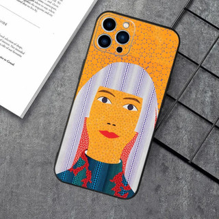 Ốp điện thoại TP-1 Art YAYOI KUSAMA cho Apple iPhone 17,15,14,13,12,11, XS, XR, X, 8,7, Pro, Max, Plus, Vỏ đen silicon mini