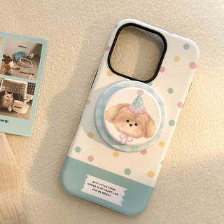 [Sheren] Ốp điện thoại hình chú chó con chấm bi nhỏ tươi thích hợp cho i16 15 14 13 12 11 pro max Vỏ bảo vệ chống sốc