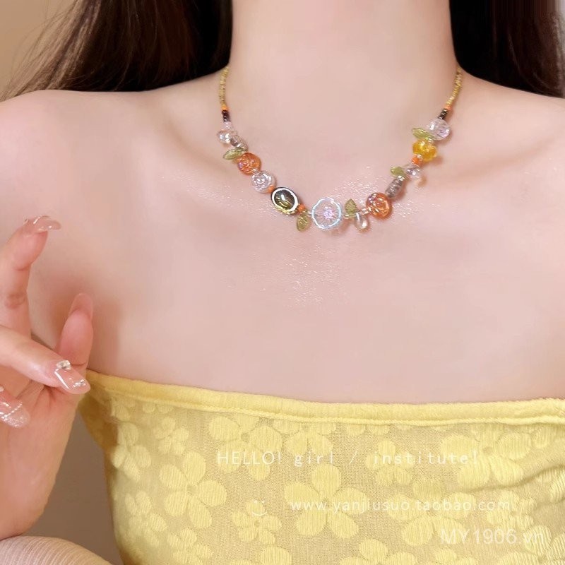 Mùa hè vòng cổ hoa phong cách Mori mới, nhẹ nhàng sang trọng