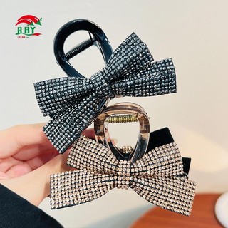 Kẹp tóc nơ kim cương lấp lánh và kẹp cá mập lớn, phong cách Hàn Quốc dành cho phụ nữ