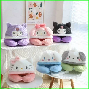 BH2 Sanrio Kuromi Lotso Stitch Hoạt Hình Dễ Thương Với Gối Cổ Hình Chữ U Xe Du Lịch Văn Phòng Ngủ Gối Hình Chữ U HB2