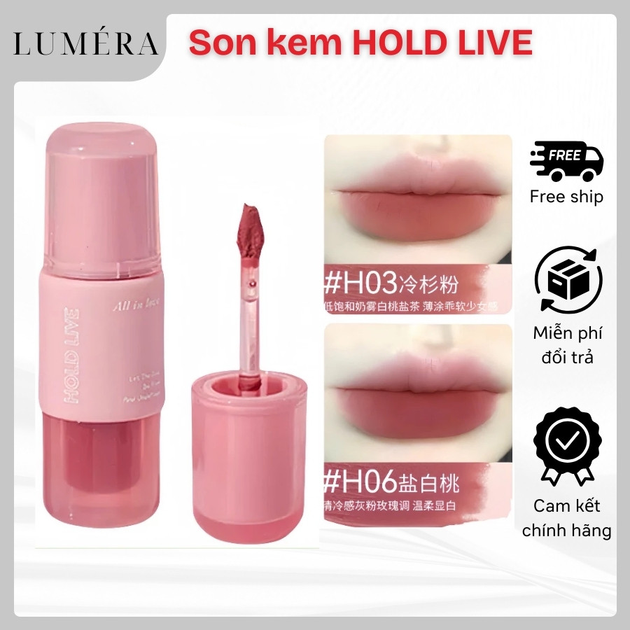 Son Kem Lì HOLD LIVE HL710 All In Love Nhung Lì Kháng Nước Son Kem Mềm Mịn Dễ Tán Lâu Trôi Son