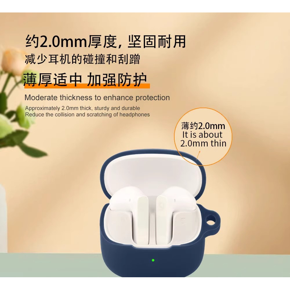 Dành Cho Baseus BS1 NC Vỏ Tai Nghe Silicon Màu Trơn Vỏ Tai Nghe Chống Sốc Vỏ Bảo Vệ Tai Nghe Vỏ Mềm Tay