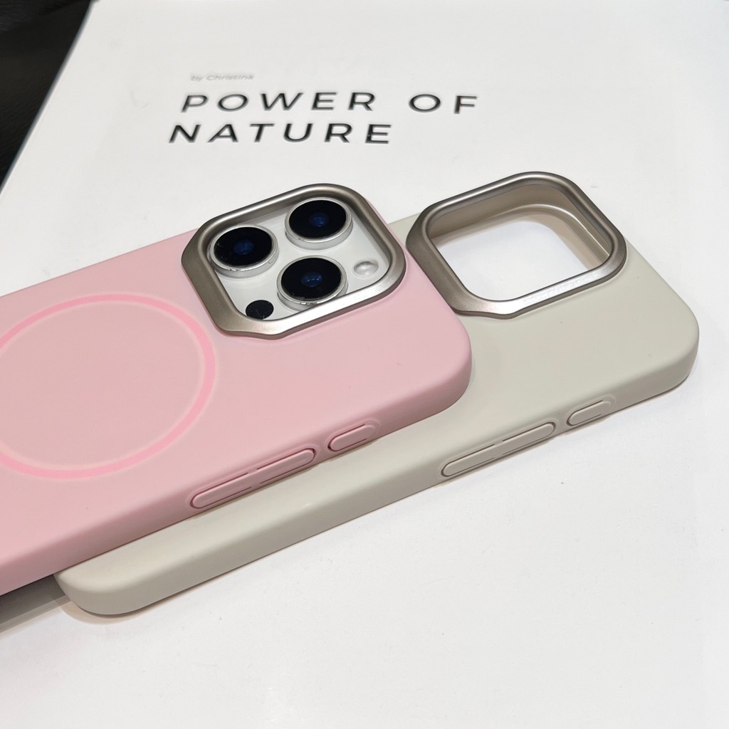 Thích hợp cho iPhone 16 Pro Max PC Skin Feel 15 Vỏ điện thoại ống kính 14 lưỡi từ tính