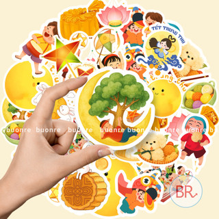 Bộ Sticker Tết Trung Thu Dễ Thương Cho Bé-Tem Decal Chống Nước Dán Điện Thoại,LapTop Mừng Trung Thu Đoàn Viên ANGIHOME