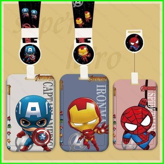 GC2 Marvel Iron Man Người Nhện Cắt ferrule Hoạt Hình Dễ Thương Móc Khóa Bộ Thẻ Sinh Viên Thẻ Bữa Ăn Thẻ Xe Buýt Thẻ Làm Việc Bộ
