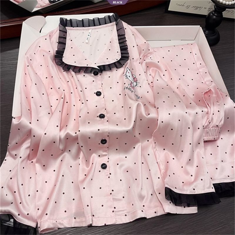 Bộ đồ ngủ Hello Kitty phong cách dễ thương, dài tay dành cho mùa xuân thu