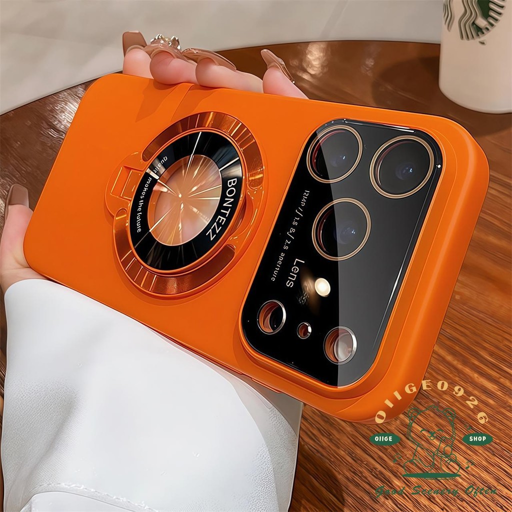 【 Ốp lưng iPhone17 】 Vỏ điện thoại từ tính khung lỏng màu cam iphone 17 Pro Max 16 15 14 13 12 11 cho vỏ iPhone Vỏ cứng PC chống sốc