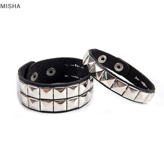 Misa Độc Đáo Đinh Tán Stud Rộng Còng Punk Gothic Rock Unisex Lắc Tay Vòng Tay Nam Trang Sức