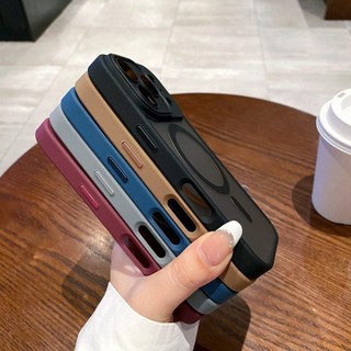 Dành Cho Magsafe Matte Hard Case Cho iPhone 17 16 15 Pro Max Air 14 Plus 12 13 11 Từ Tính Với Camera Phim Giáp Vỏ Chống Sốc