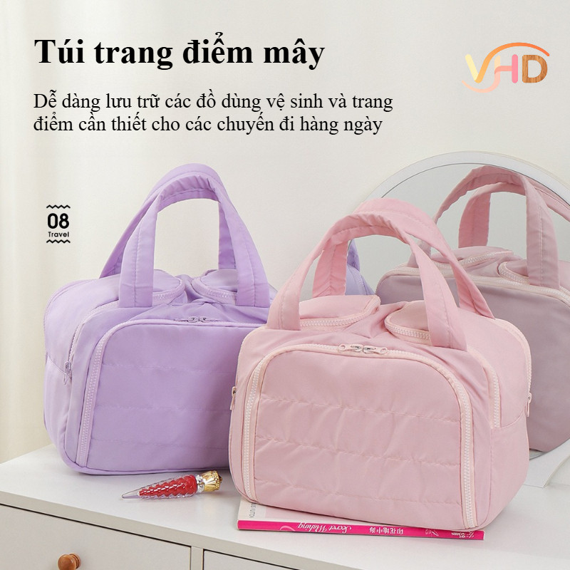 Túi xách mỹ phẩm công suất lớn, phân vùng và không thấm nước, tinh tế và nhan sắc cao