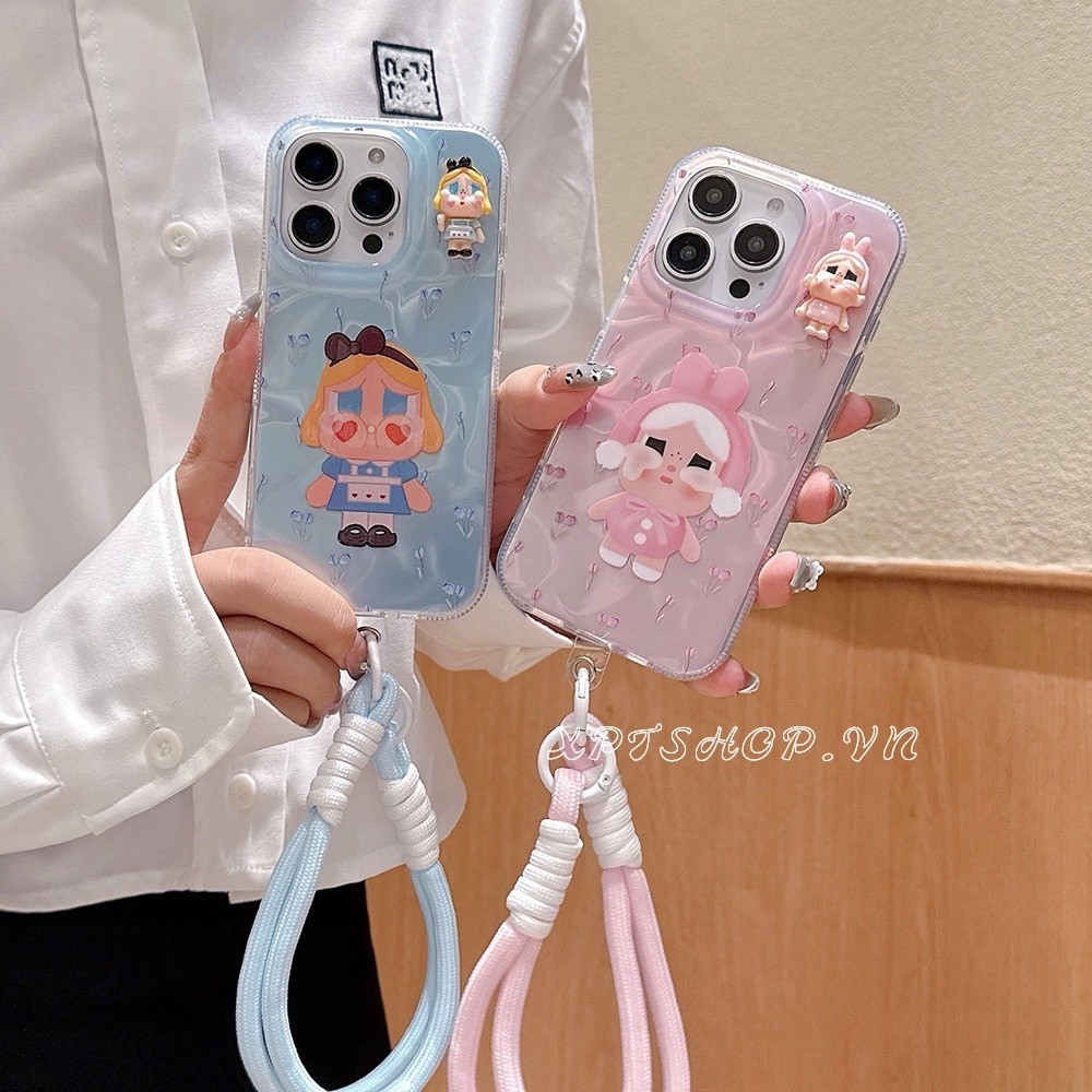 Ốp điện thoại Acrylic gợn sóng khóc cho bé + cho iPhone 17ProMax 16 15 14 13 12 11 Vỏ bảo vệ chống sốc