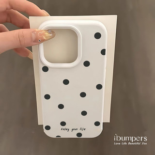 Ibumpers Thẩm Mỹ Đơn Giản Ốp lưng Chấm Bi Họa Tiết Cho iPhone 11 12 13 14 15 16 17 Pro Max Ốp Lưng Silicon Lỏng