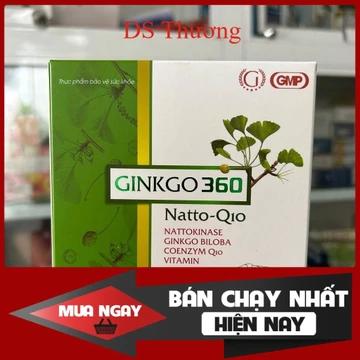 Ginkgo 360 natto-Q10 - hộp 100 viên - hỗ trợ tăng cường tuần hoàn não, giảm nguy cơ hình thành cục máu đông