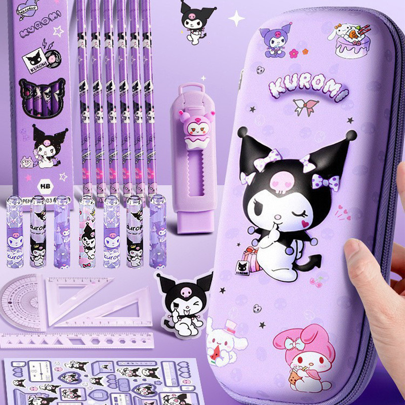 Hộp đựng bút 3D cute in hoạt hình Hình Sanrio/Kuromi - Dễ Thương, Đa Năng, Chống Biến Dạng, Cho Học Sinh