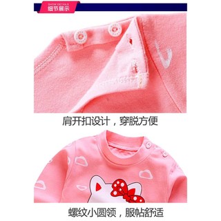 (3m-8Yrs) Bộ đồ lót trẻ em in hình ngọt ngào - Bộ đồ ngủ giữ nhiệt 100% Cotton mềm mại, Quần áo gia đình mùa xuân / mùa thu ấm cúng cho trẻ mới biết đi