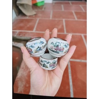 cóng mào tàu men rạn kẻ viền nâu