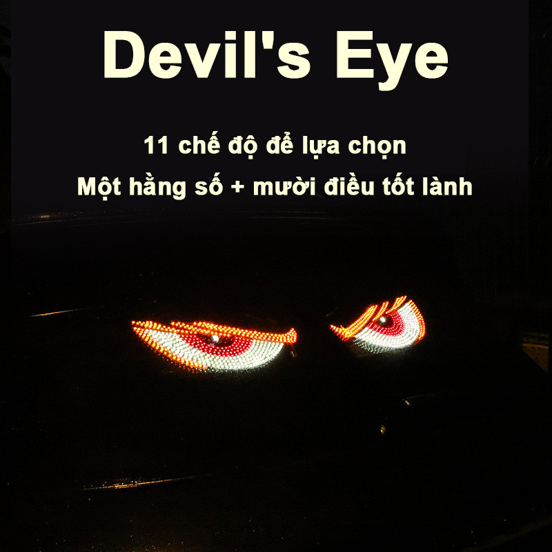 Đèn Mắt Quỷ Xe Tải, Đèn LED 5V USB Đa Năng Cho Ô Tô, Hiệu Ứng Hoạt Hình Trang Trí Kính Chắn Gió
